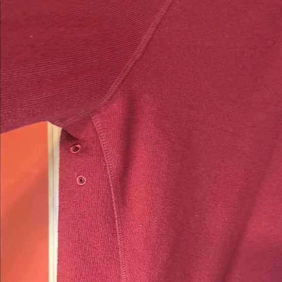 REI red-orange quarter zip fleece sweater - Picture 5 of 8